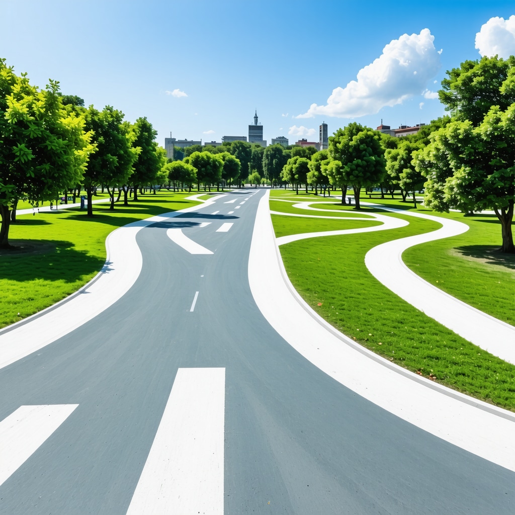 Belgrad parkında akıllı teknoloji ve sürdürülebilirlik uygulamalarını gösteren modern park manzarası