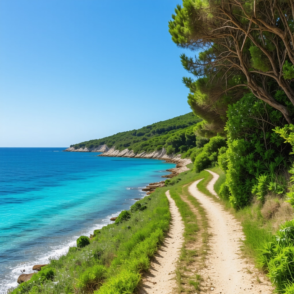 Nature trail in Burgaz showing sea and forest symbolizing sustainable tourism