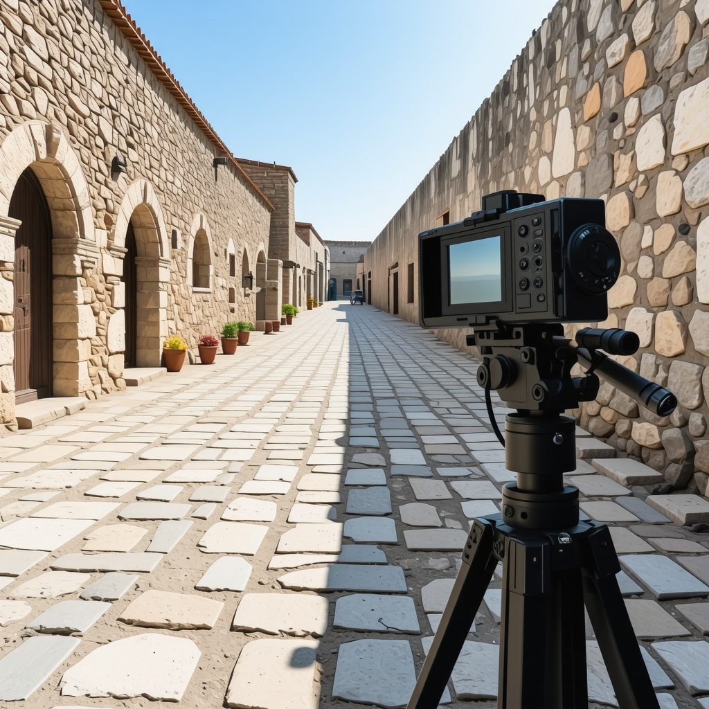 3D scanning technology applied on Nesebar's historic stone streets illustrating advanced heritage conservation