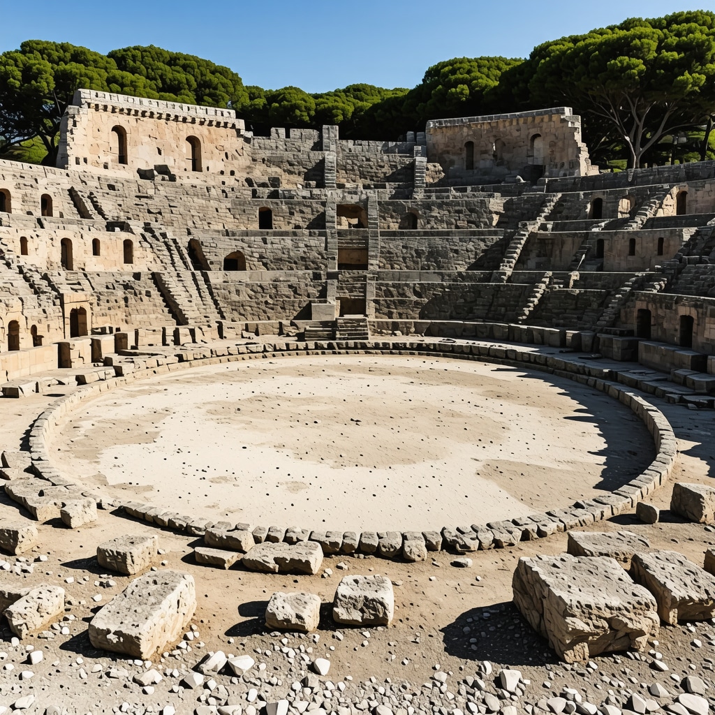 3D digital model and scanning technology visualization over Pula Roman Amphitheater