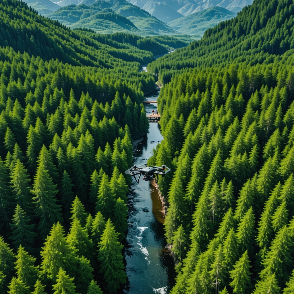 Drone flying over Đerdap National Park river valley and historic ruins