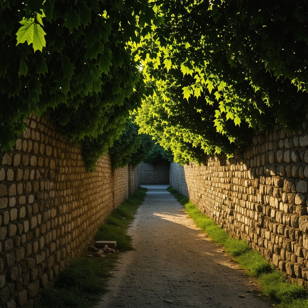 Historic stone walls of Nin with soft morning sunlight and natural surroundings