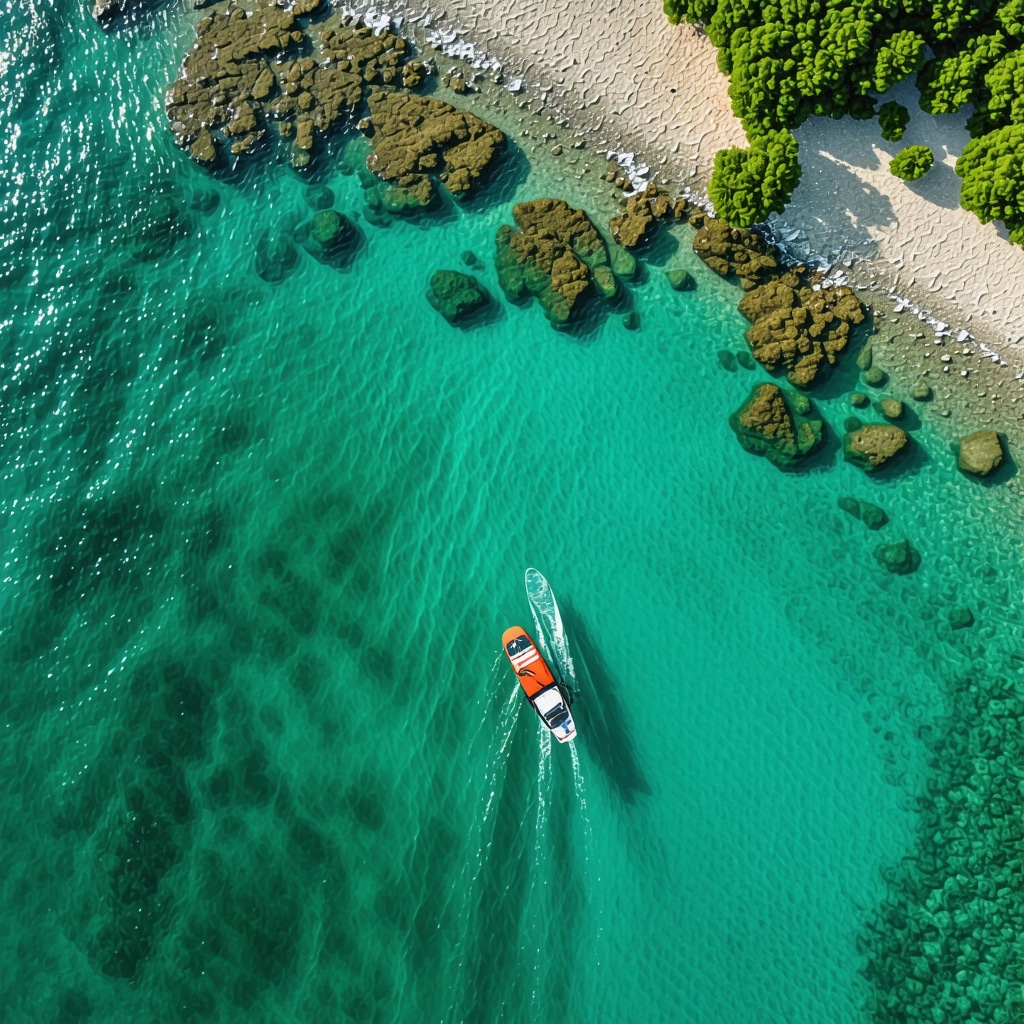 Smart water sports equipment and kiteboarders on the Black Sea coast at Mamaia in summer