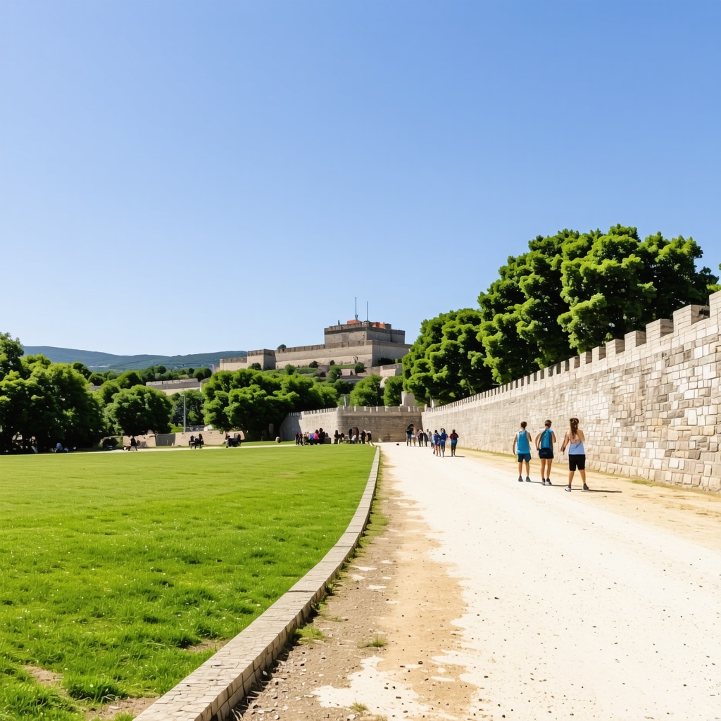 Belgrad Kalemegdan Park blending historical fortress and augmented reality technology in natural setting