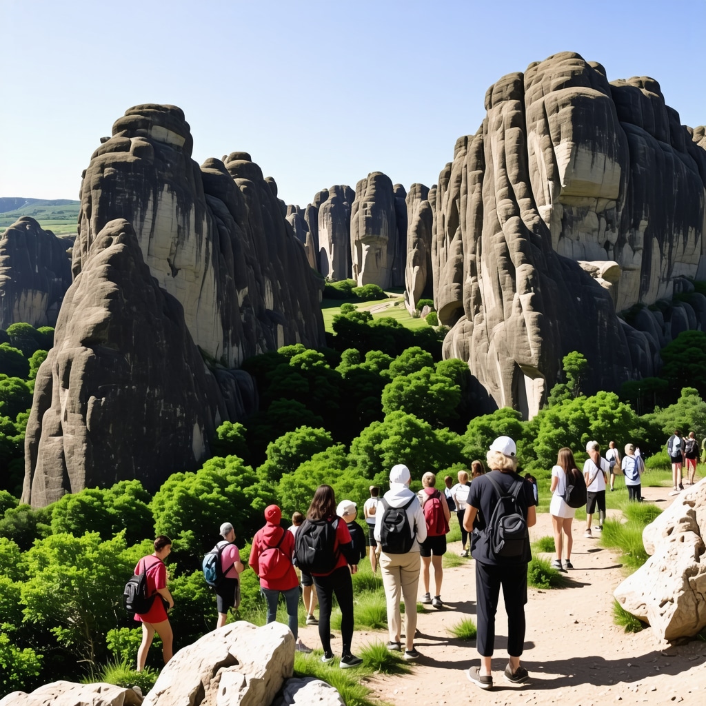 Meteora'nın jeolojik katmanları ve endemik bitkilerle çevrili kayalıkları üzerinde uzman rehber eşliğinde tur