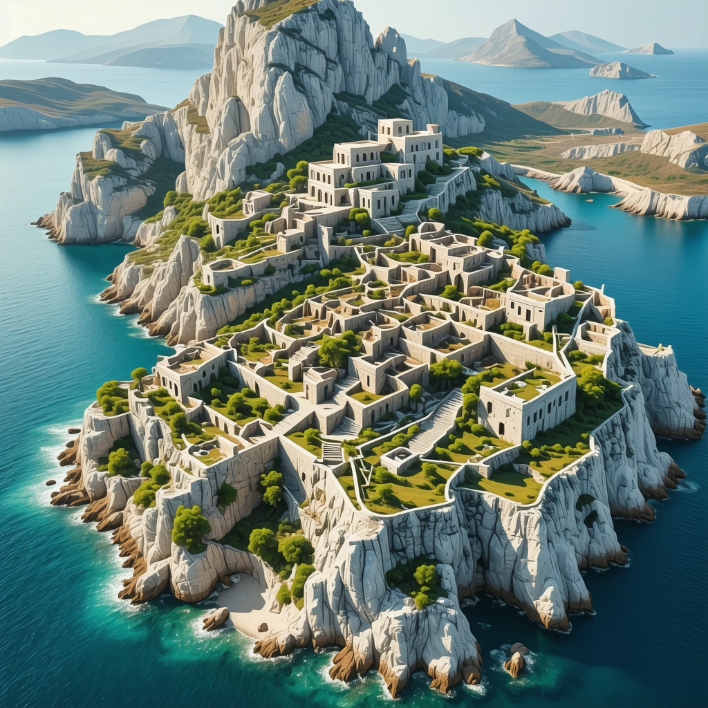 Mikonos adasında dijital arkeoloji teknolojileri ve sürdürülebilir turizmin birleşimini gösteren görsel