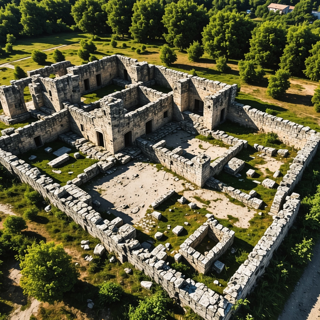 3D digital model of Ljubuški ruins highlighting LiDAR scanning and GIS data overlay