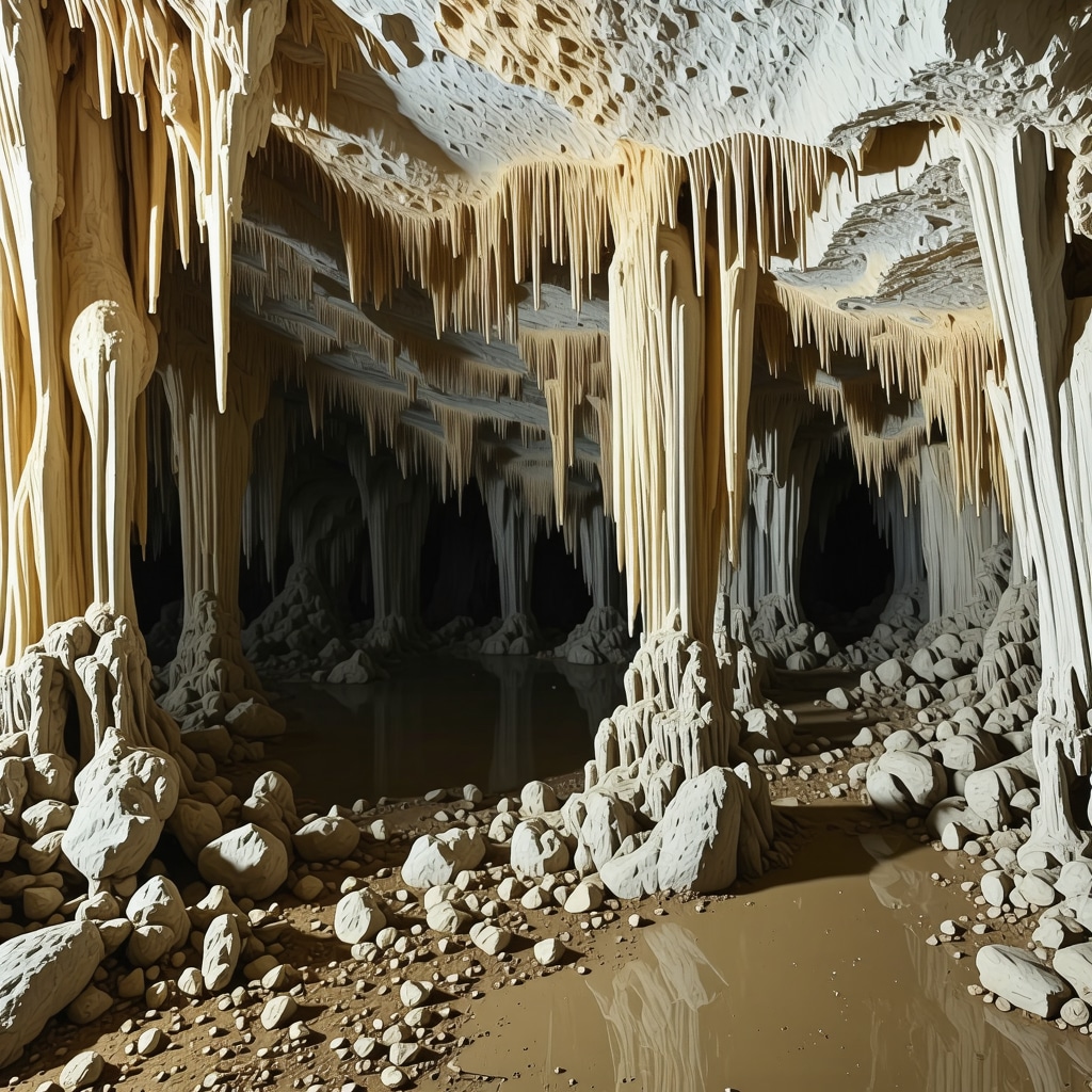 High-resolution 3D laser scan visualization of Škocjan Caves highlighting karst formations and microbial biofilms