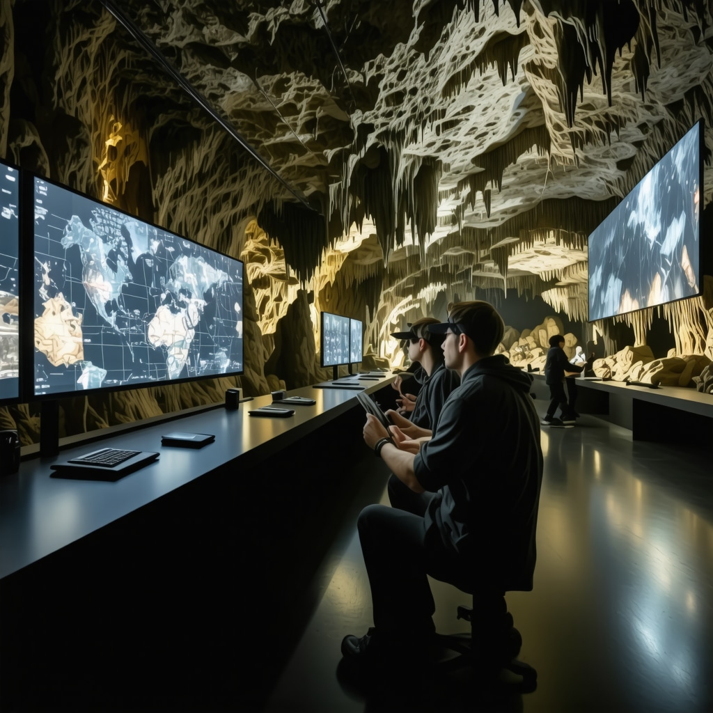 Digital visitor management systems and LED lighting technology inside Postojna Cave enhancing sustainable tourism