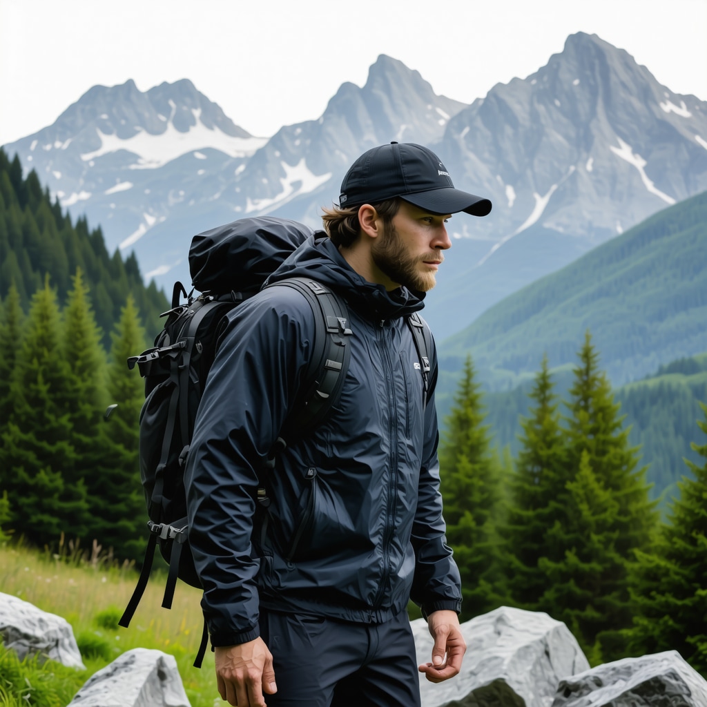 Experienced adventurer in layered gear preparing for mountain sports in Žabljak nature