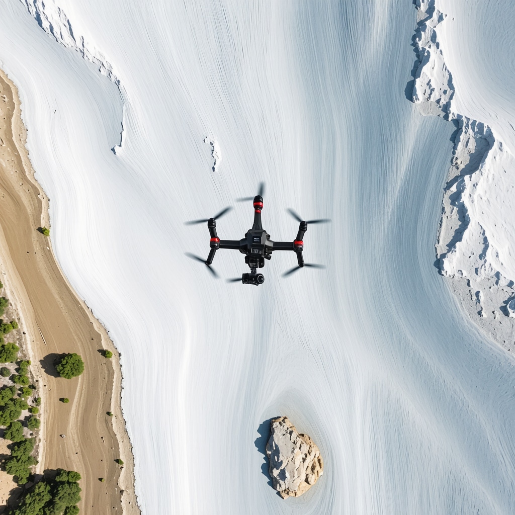 Aerial image showing karstic terrain of Blagay equipped with environmental monitoring sensors and drones