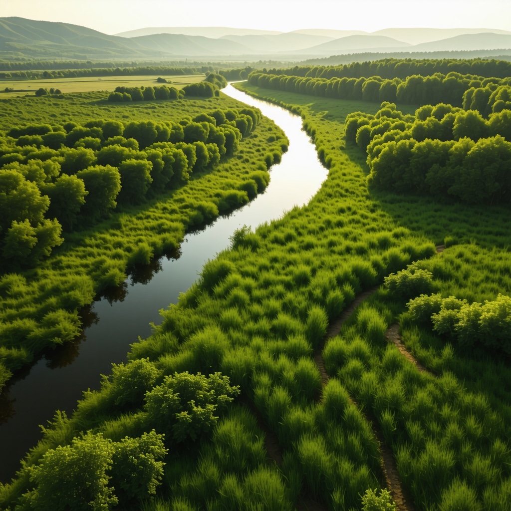 Aerial photo of Edirne nature trails and historical areas taken by drone