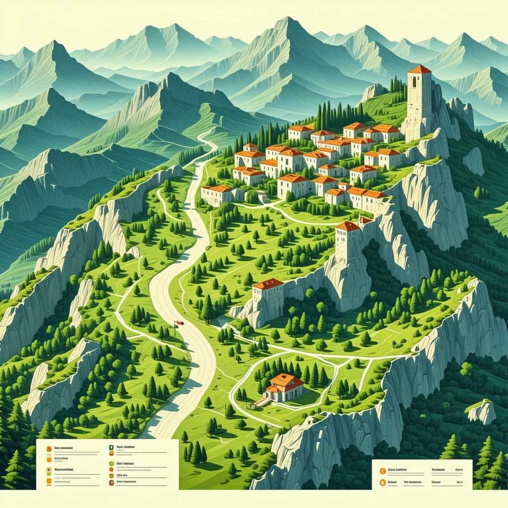 Digital map overlay showing Mostar’s nature trails and historical landmarks with AR icons