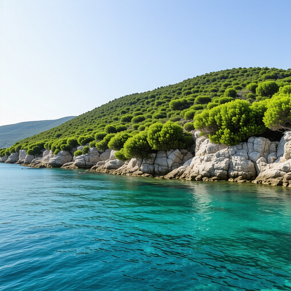 Girit Adası'nın zengin bitki örtüsü, Cretan Ibex ve berrak Akdeniz kıyıları manzarası
