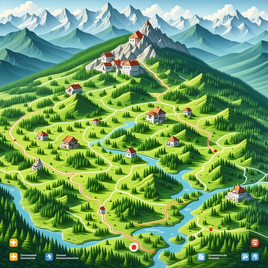 Digital map displaying Gostivar's natural and cultural tourism spots enhanced with augmented reality features