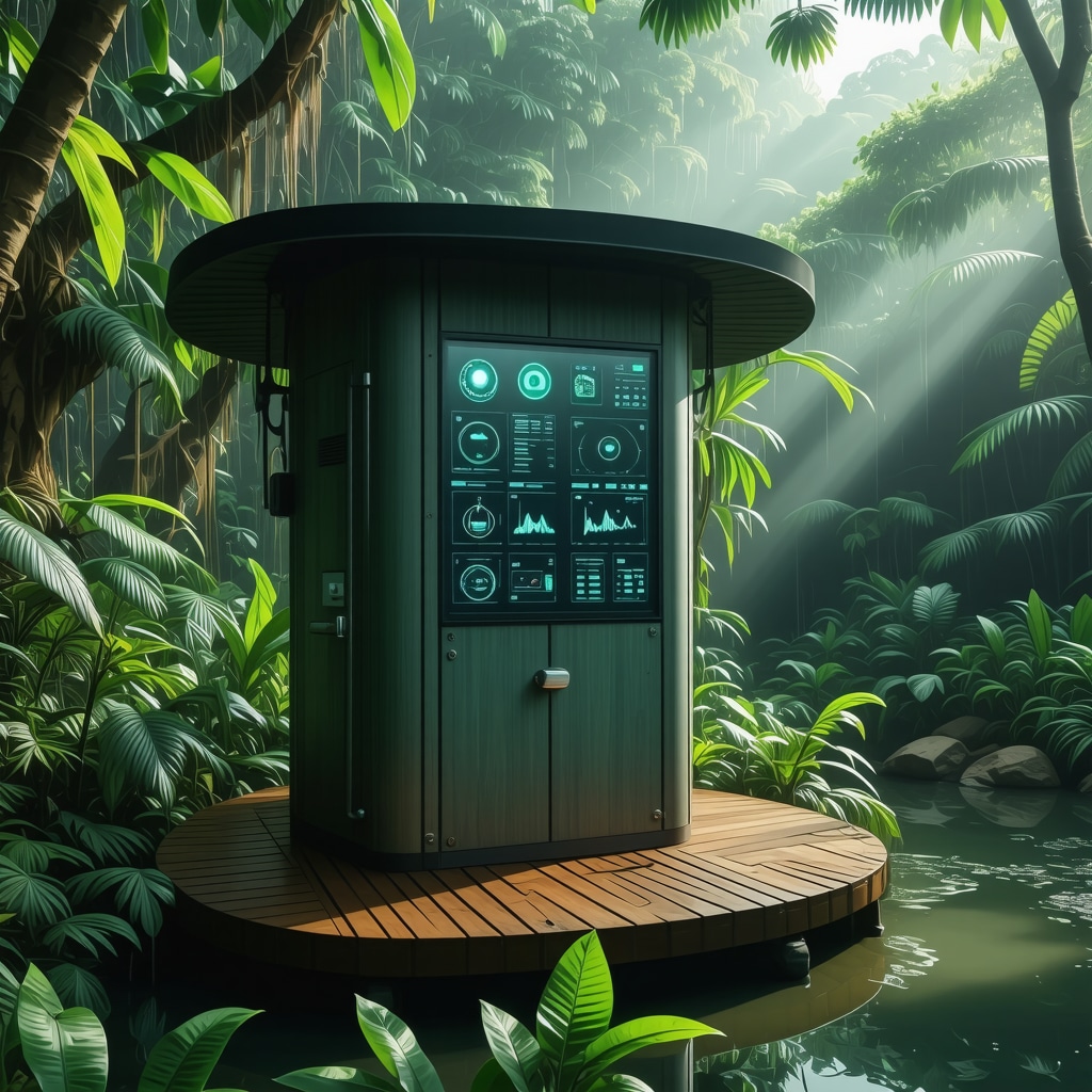 Digital monitoring screens and ecological sensors at Sokobanja thermal springs surrounded by nature