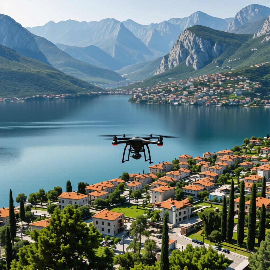 Kotor Körfezi'nin doğal güzellikleri üzerinde drone ile çekilmiş, teknoloji destekli doğa sporları yapan sporcuların panoramik görüntüsü
