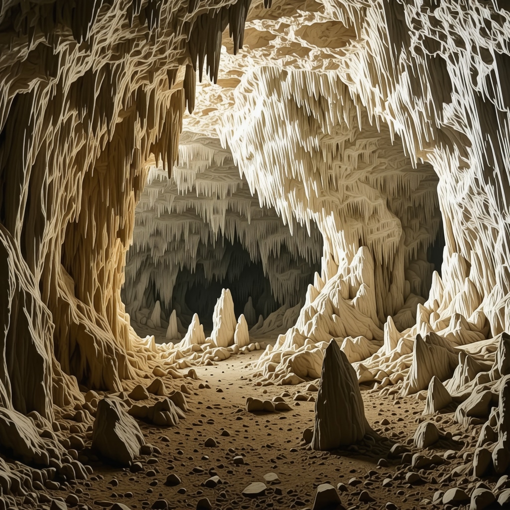 3D LiDAR scan of karst cave formations with AI data overlay for conservation
