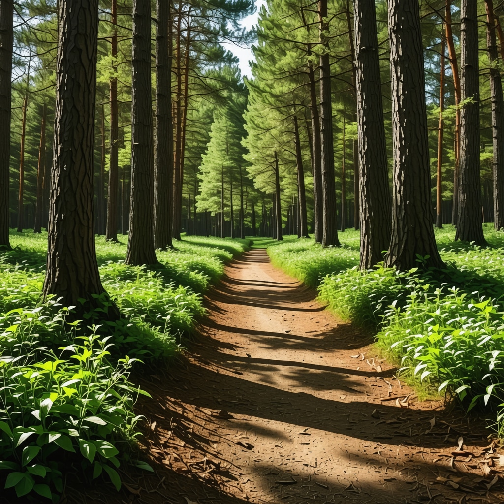 A nature trail in Međugorje with augmented reality icons highlighting flora and spiritual landmarks