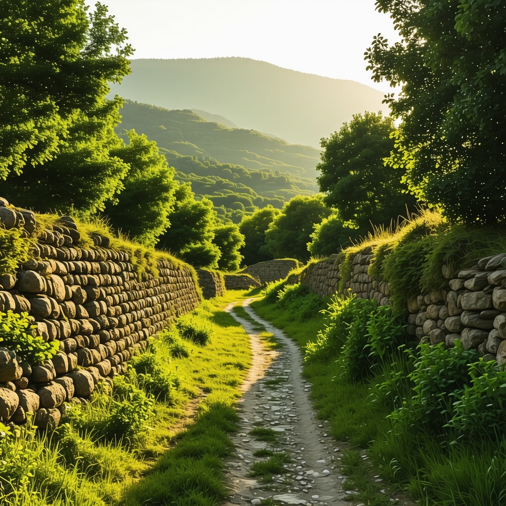Ancient stone ruins and green forest hiking trail in Trebinje