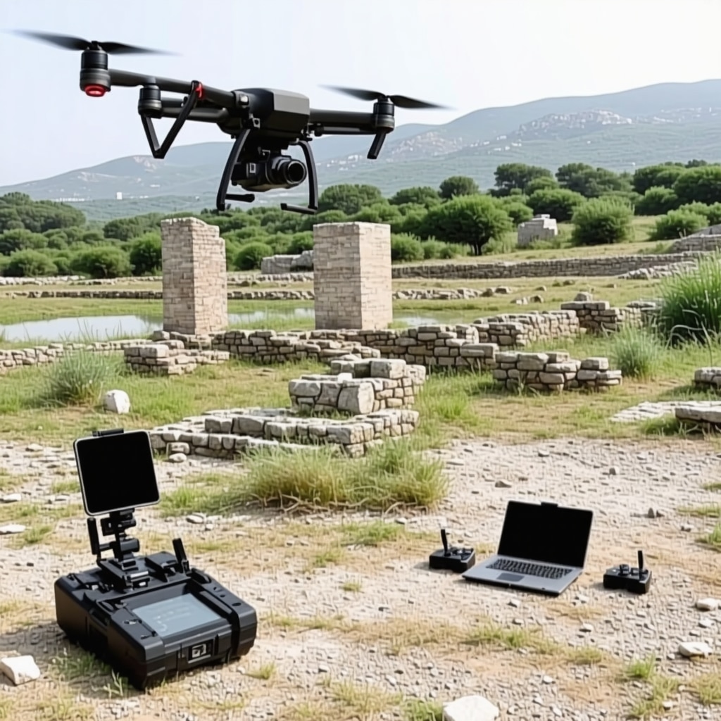 Drones and sensors monitoring ancient ruins and wetland ecosystems at Butrint for smart heritage management
