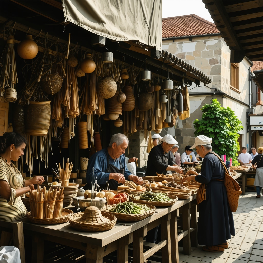 Artisan workshop in Sibiu with medieval buildings and natural surroundings, highlighting sustainable tourism