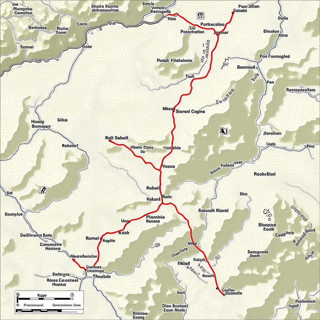 Map illustrating Koper's hiking routes, ecological zones, and visitor management systems
