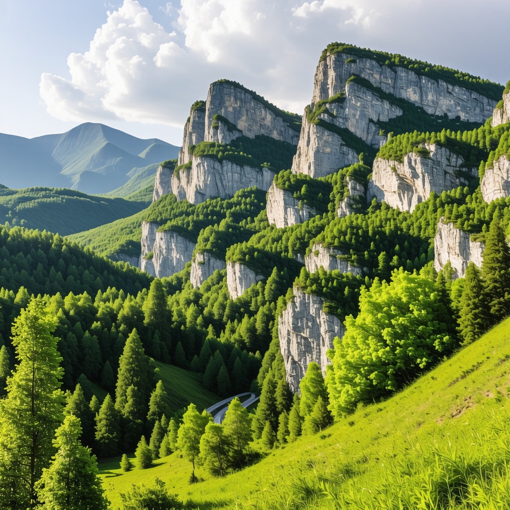 Scenic view of a mountain canyon with lush greenery in Bosnia and Herzegovina