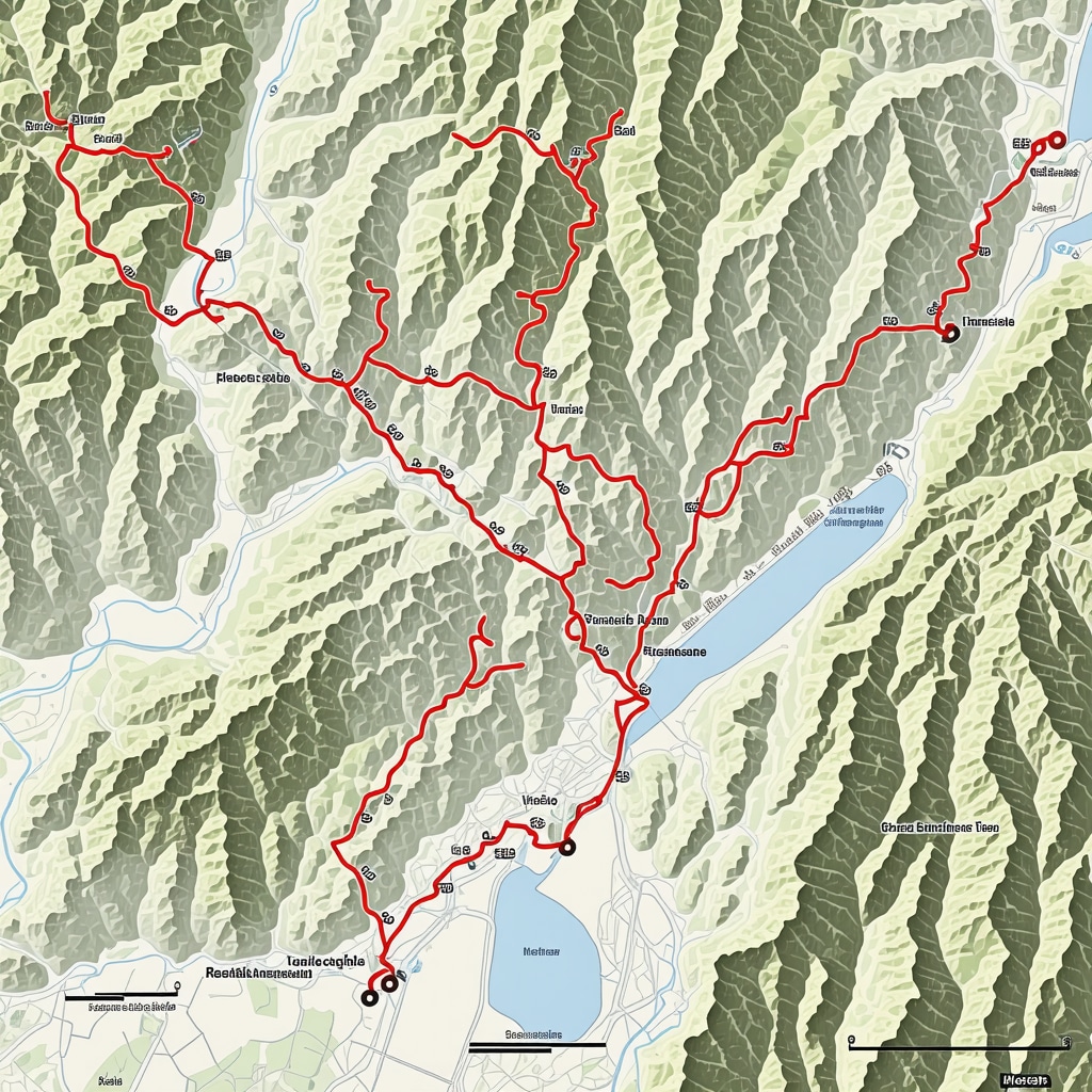 Interactive digital map displaying Mostar hiking trails with ecological sensor data and historical landmarks