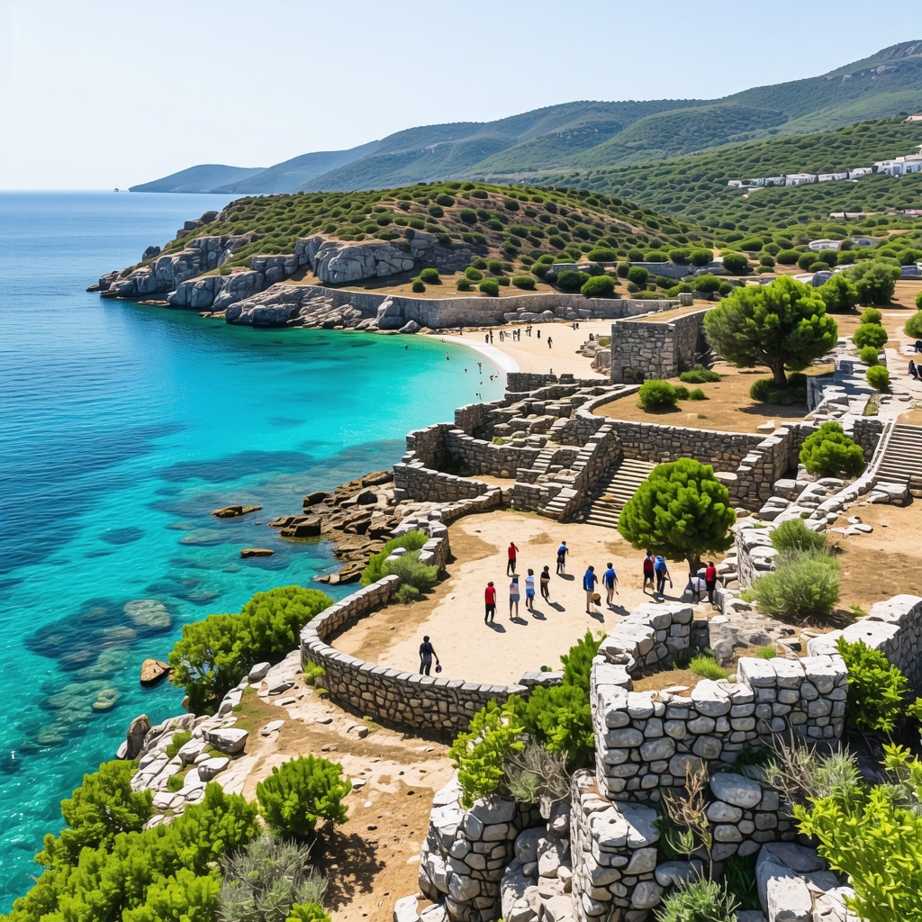 Foça sahilinde antik kalıntılar, koruma altındaki deniz kaplumbağası yuvaları ve doğayla uyumlu turizm aktiviteleri