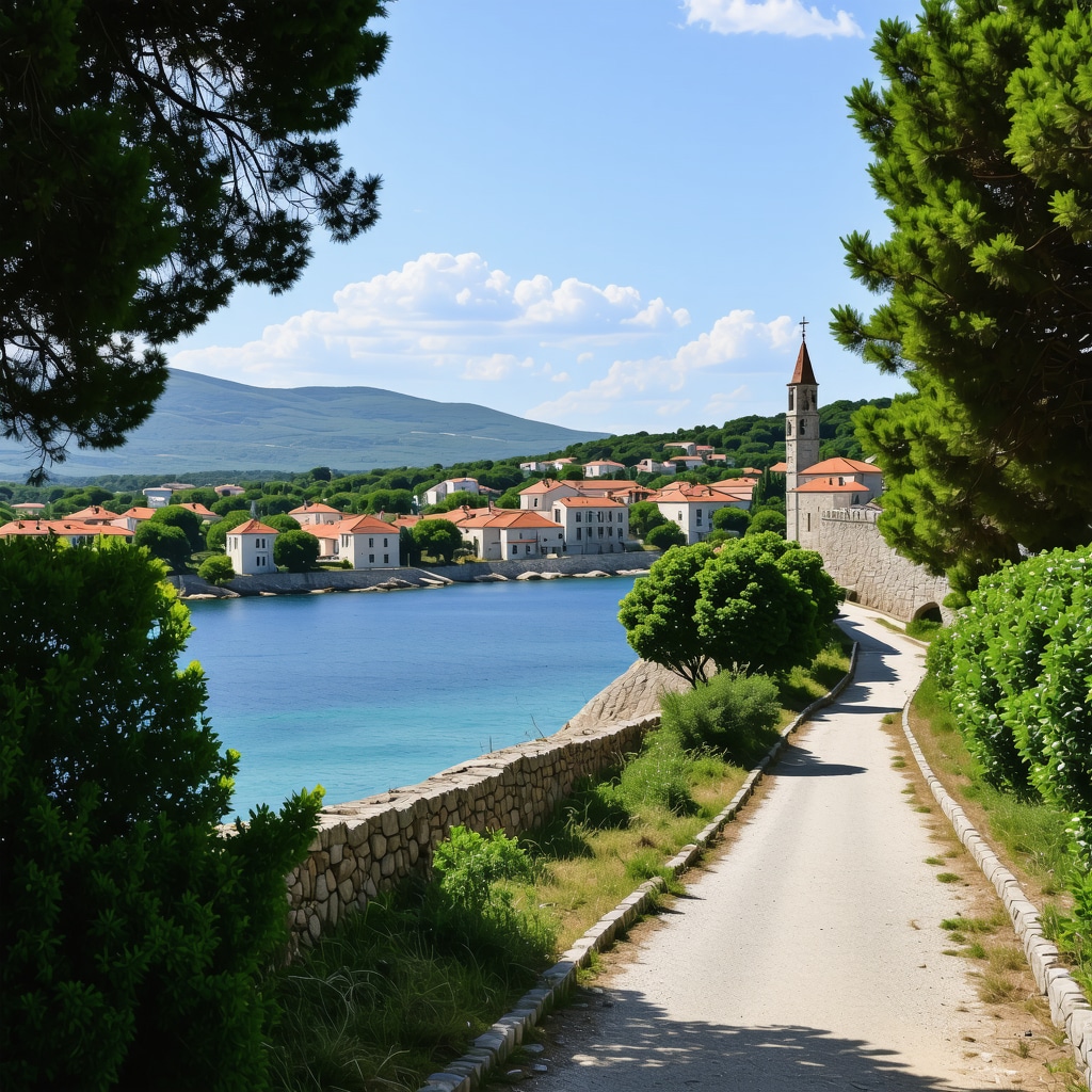Görkemli Vodice Manzarası Vodice kasabasının tarihi ve doğal güzellikleri
