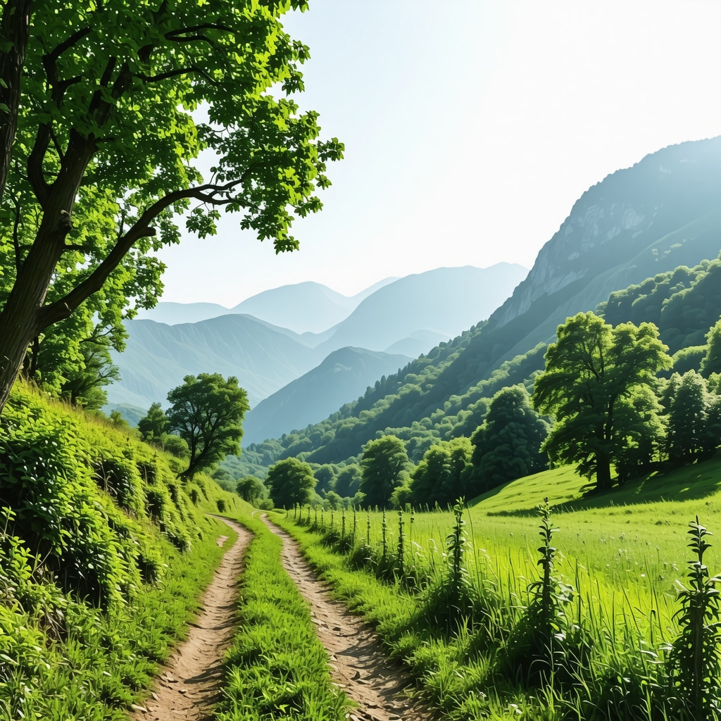 A scenic, untouched trail in Gostivar's lush greenery and mountain scenery.