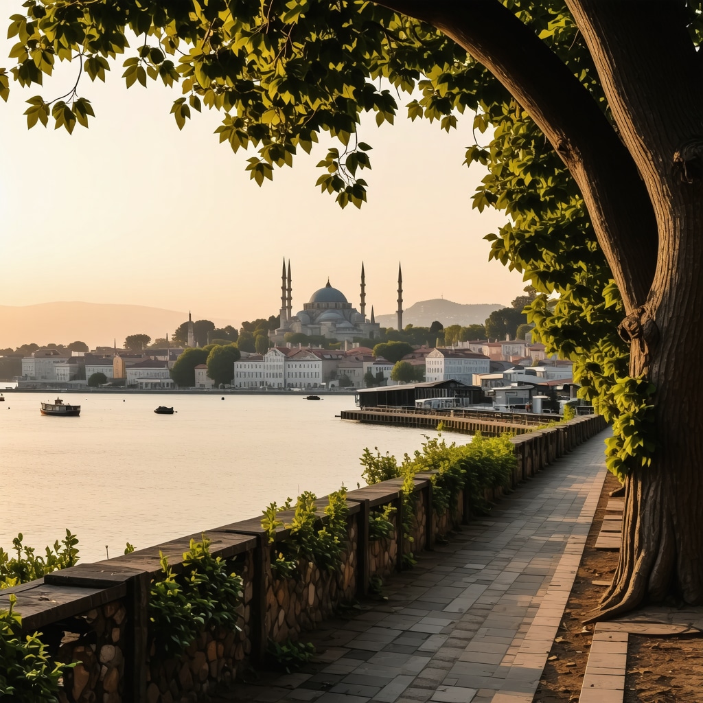 İstanbul'da tarihi eserler ve doğal güzelliklerin uyum içindeki manzarası