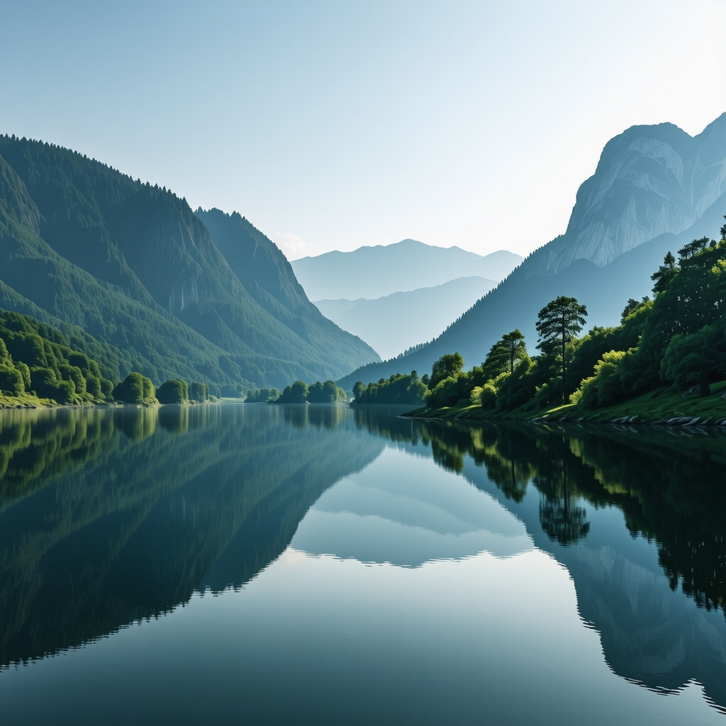 Panoramic view of lush mountains and lakes in Kranj, Slovenia