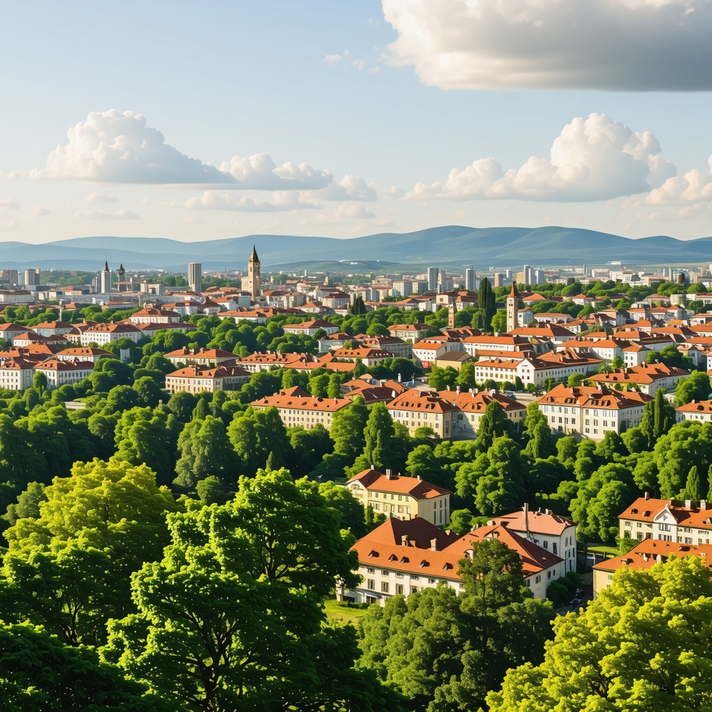 Ljubljana şehrinin doğal ve tarihi dokusunu yansıtan panoramik görüntü