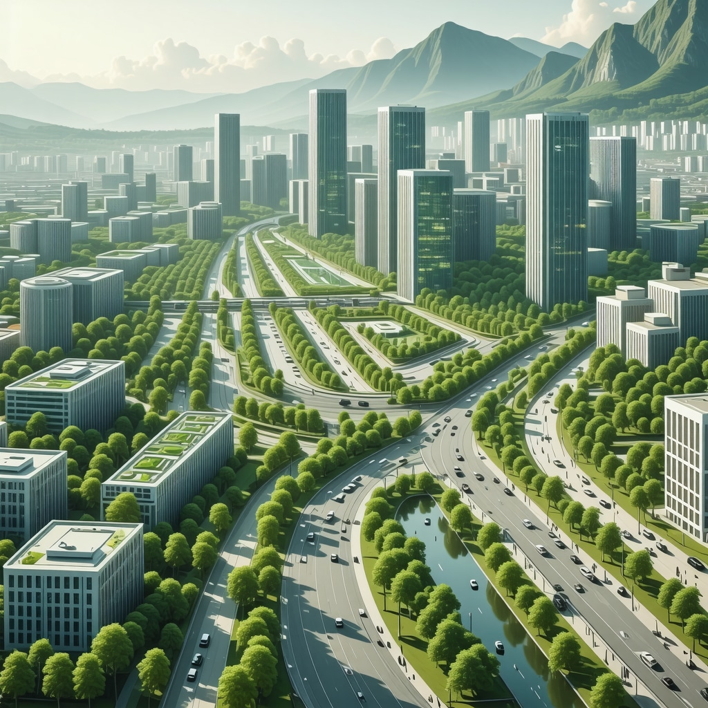 Ljubljana’da yenilikçi sürdürülebilir teknolojiler ve toplumsal katılımın vurgulandığı modern şehir manzarası