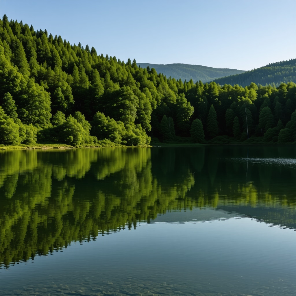 Beautiful lake in Ljubuški with lush greenery and calm waters.