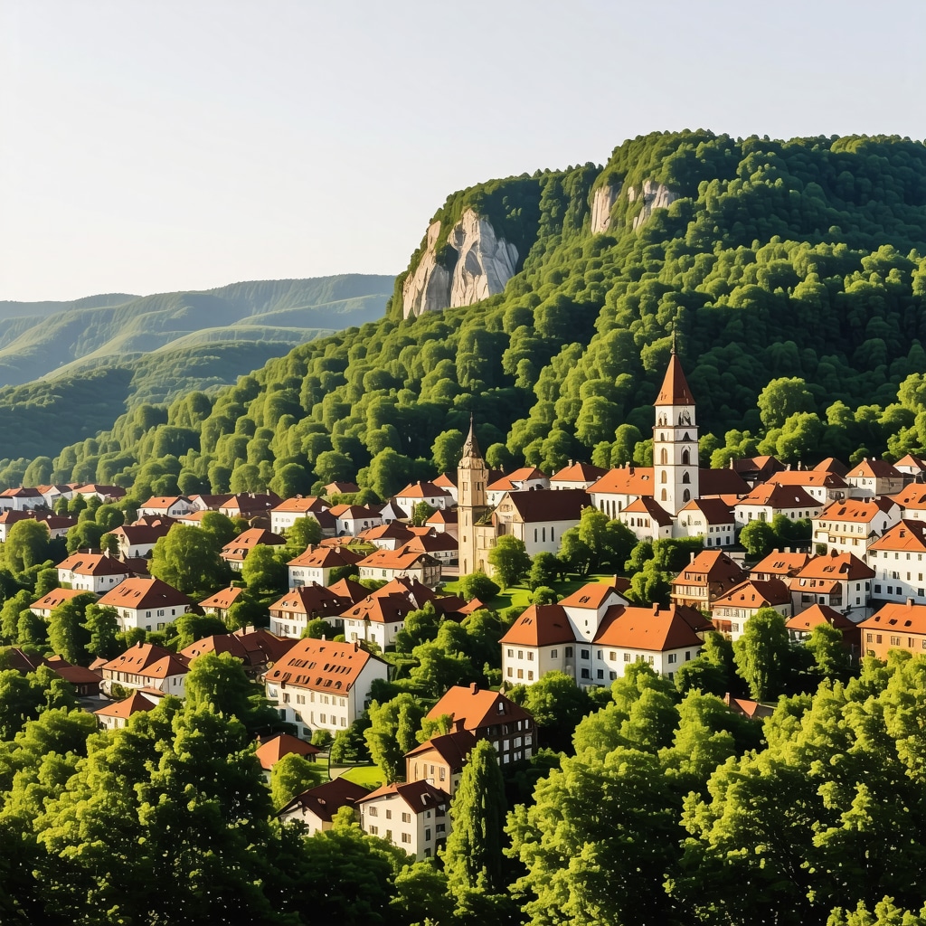 Maribor'un doğal ve kültürel güzelliklerini gösteren manzara