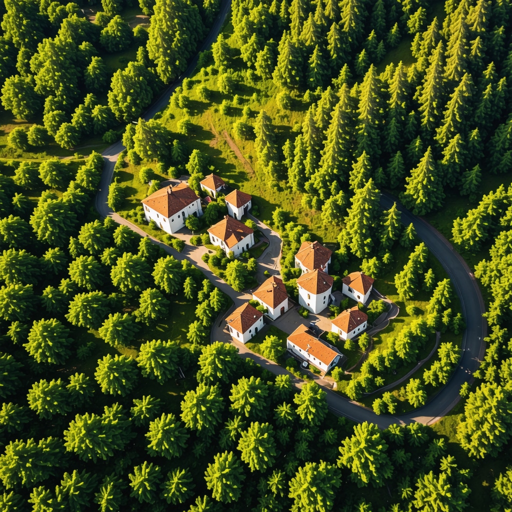 A drone view showcasing Montenegro's pristine landscapes and historical sites, highlighting sustainable tourism.