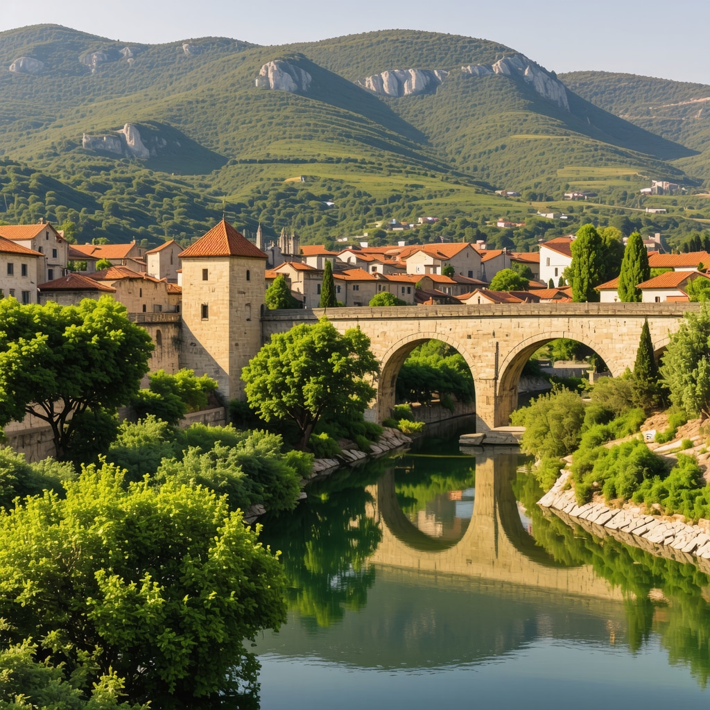 Mostar Köprüsü ve çevresindeki doğal güzellikler