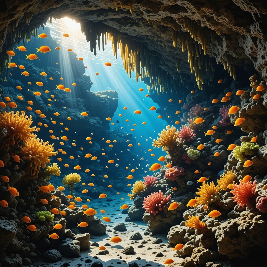 Colorful fish and caves in Saranda's underwater environment