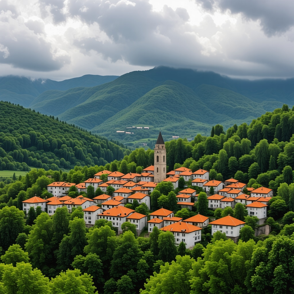 Görkemli Saraybosna şehri, tarihi yapıların ve yeşil doğanın iç içe geçtiği bir manzara
