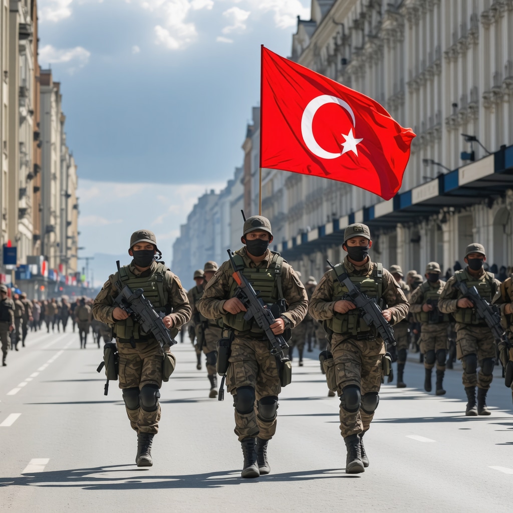 Balkan dağlarında doğa sporları yapan insanlar ve tarihi köy manzarası