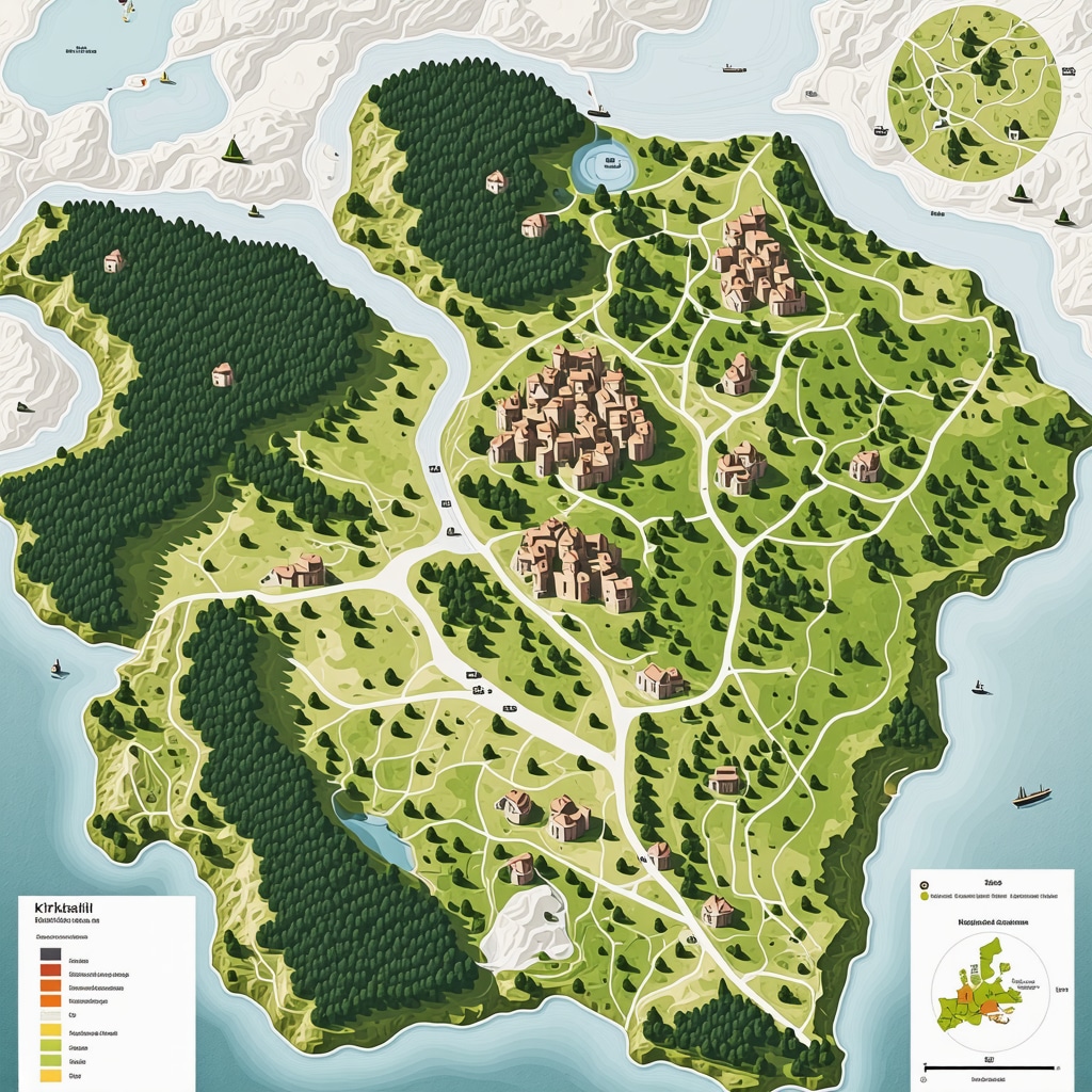 Digital map overlay on Kırklareli nature and historical sites showing visitor density and augmented reality highlights