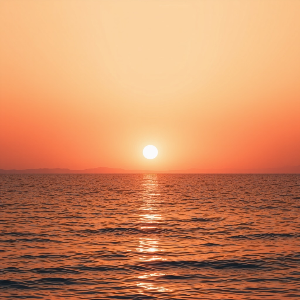 A stunning sunset view over Saranda's tranquil sea with vibrant colors and peaceful atmosphere