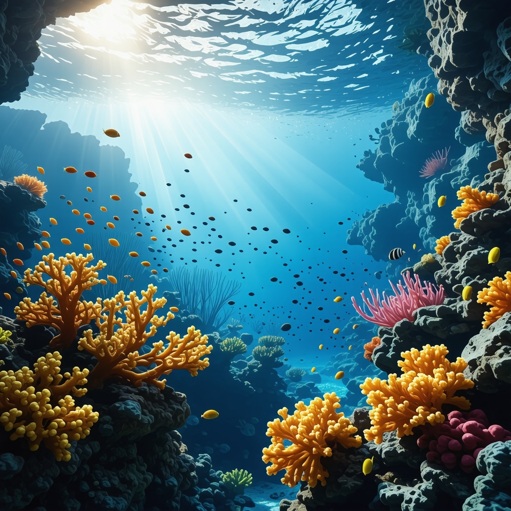 Underwater coral reefs and marine life with eco-friendly diving equipment at Sveti Stefan
