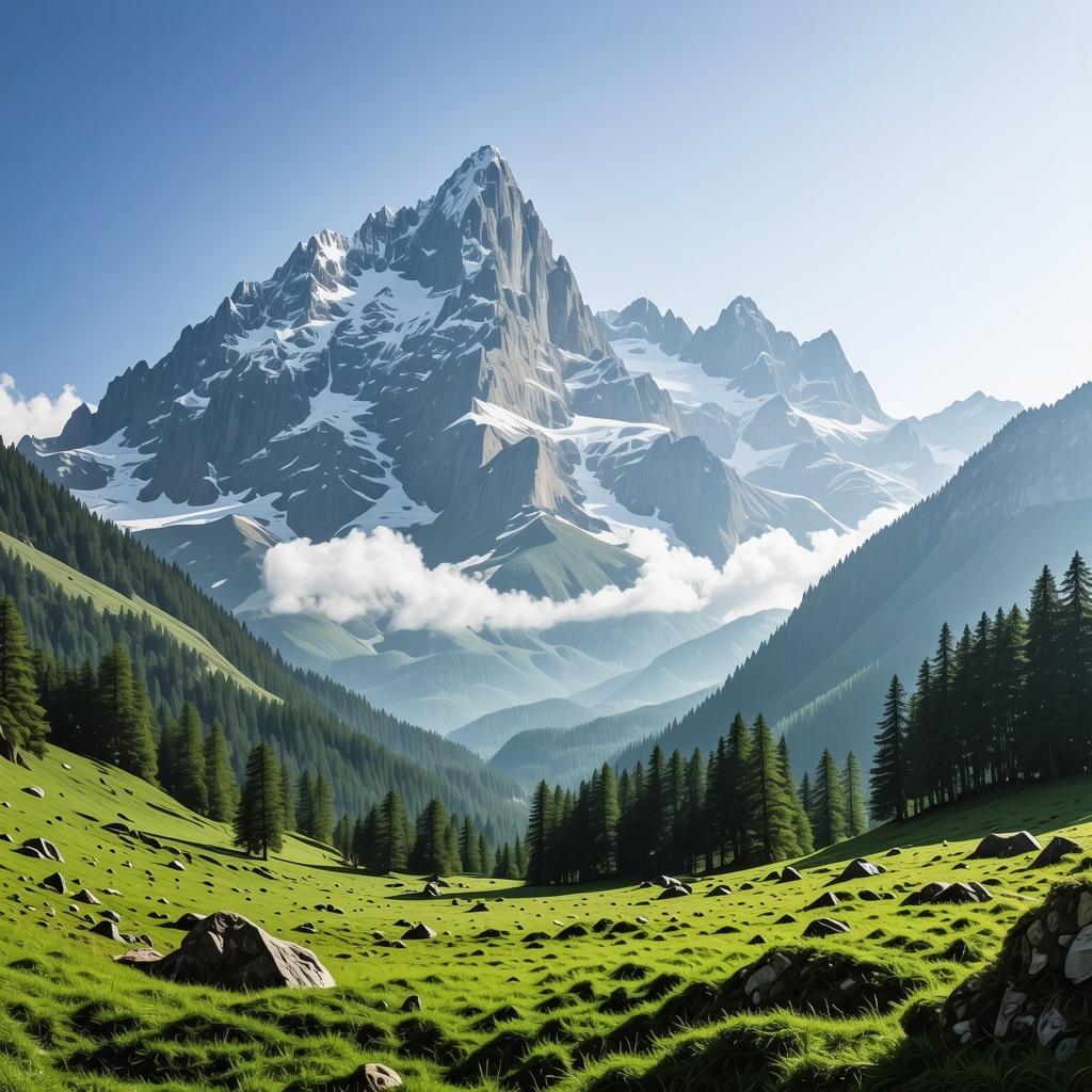 High-altitude mountain scene with dynamic light and wide perspective, ideal for professional landscape photography.