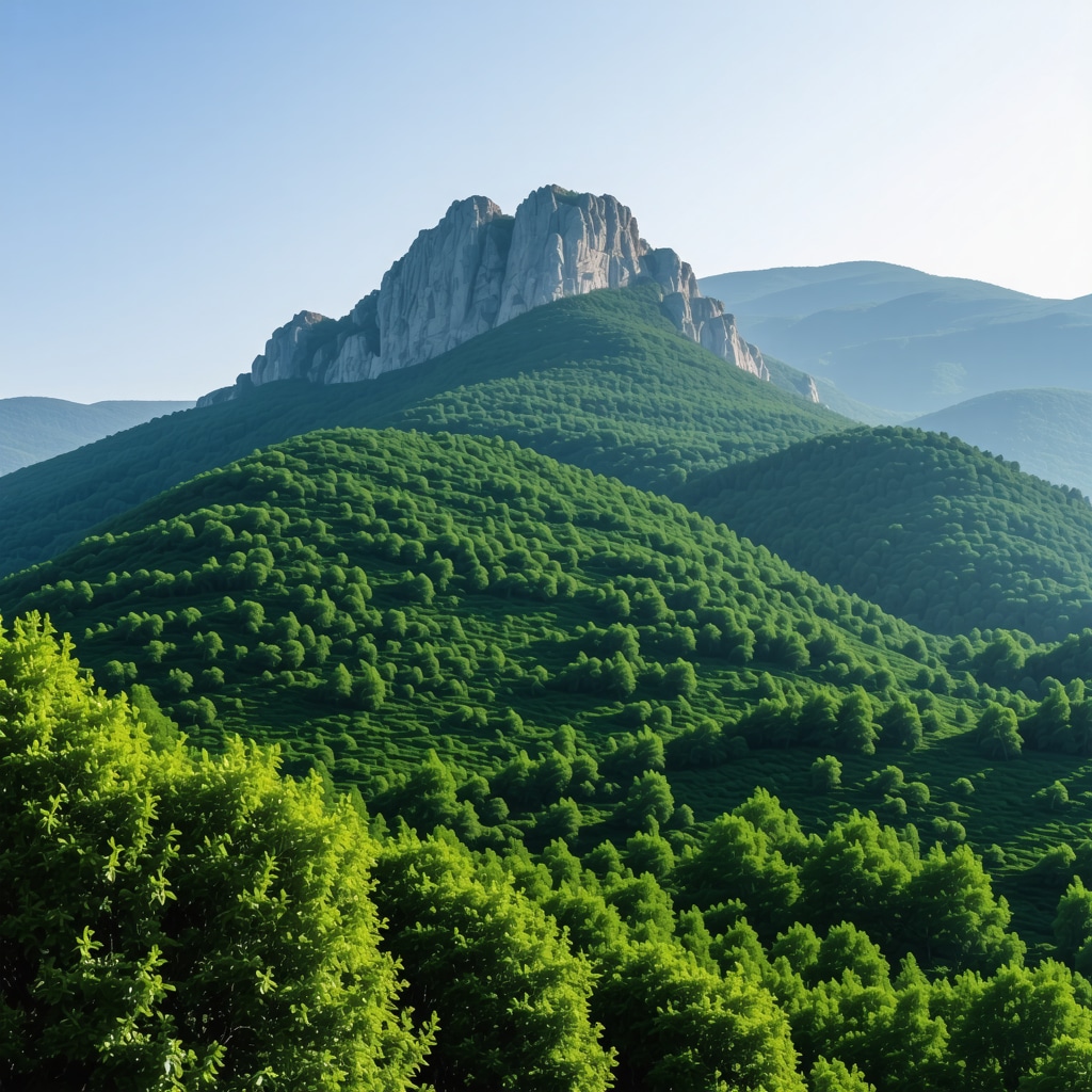 Scenic view of Uludağ mountain in Bursa with lush greenery and clear sky