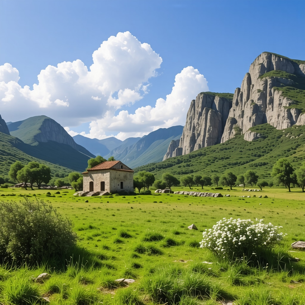 Beautiful Albanian landscape blending nature and culture