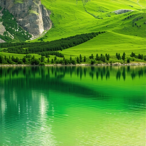 Scenic view of Balkan mountains and lakes at sunset